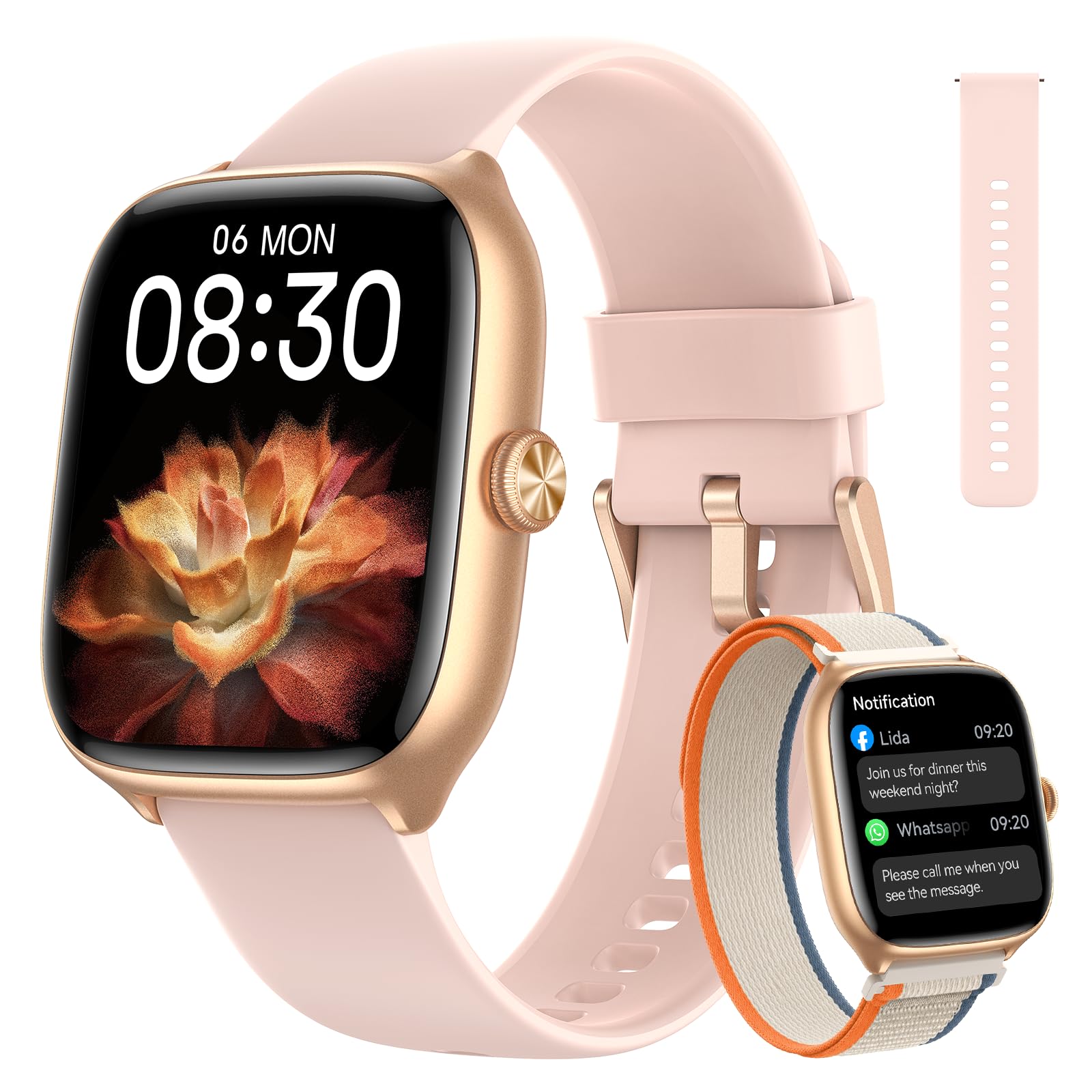 Smart Watch for Women, 1.75" AMOLED Display Fitness Watch for iOS/Android | 1.75'' AMOLED Display Fitness Watch with Answer/Make Calls, Heart Rate/Sleep/SpO2 Monitor, 110+ Sport Modes, 3ATM Waterproof-image-35