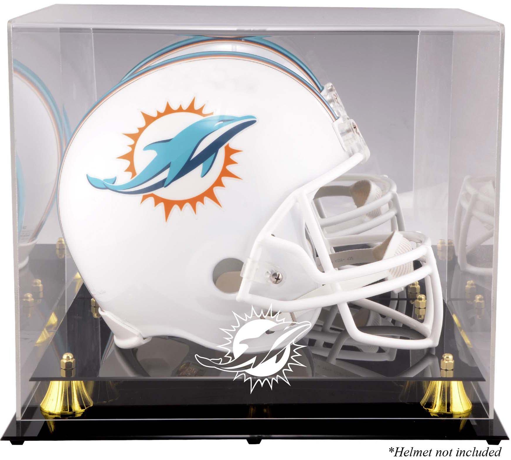 Miami Dolphins Football Display Case With Mirror Back - Classic Logo Case