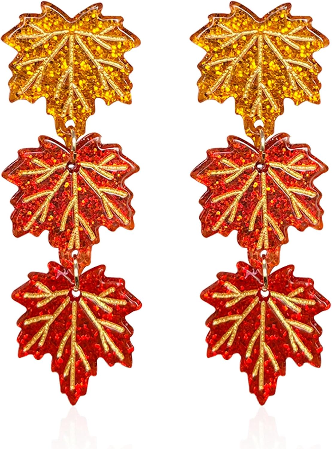 Red Maple Leaf Earrings for Women Autumn Fall Maple Leaf Dangle Thanksgiving Earrings Jewelry for Women