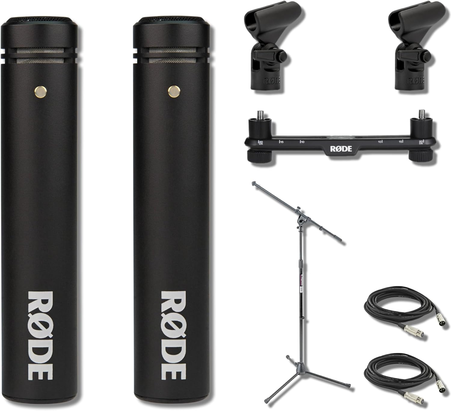 Rode M5 Matched Pair Small-Diaphragm Condenser Microphones with Rode SB20 Stereo Array Spacing Bar and Tripod Microphone Stand