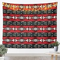 Vista 9 de Tapiz de caballos, tapices aztecas nativos del suroeste, granja, vida silvestre, arte de pared, arte de pared de geometría tribal india