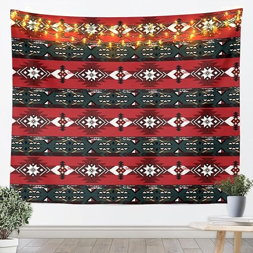 Miniatura 9 de Tapiz de caballos, tapices aztecas nativos del suroeste, granja, vida silvestre, arte de pared, arte de pared de geometría tribal india