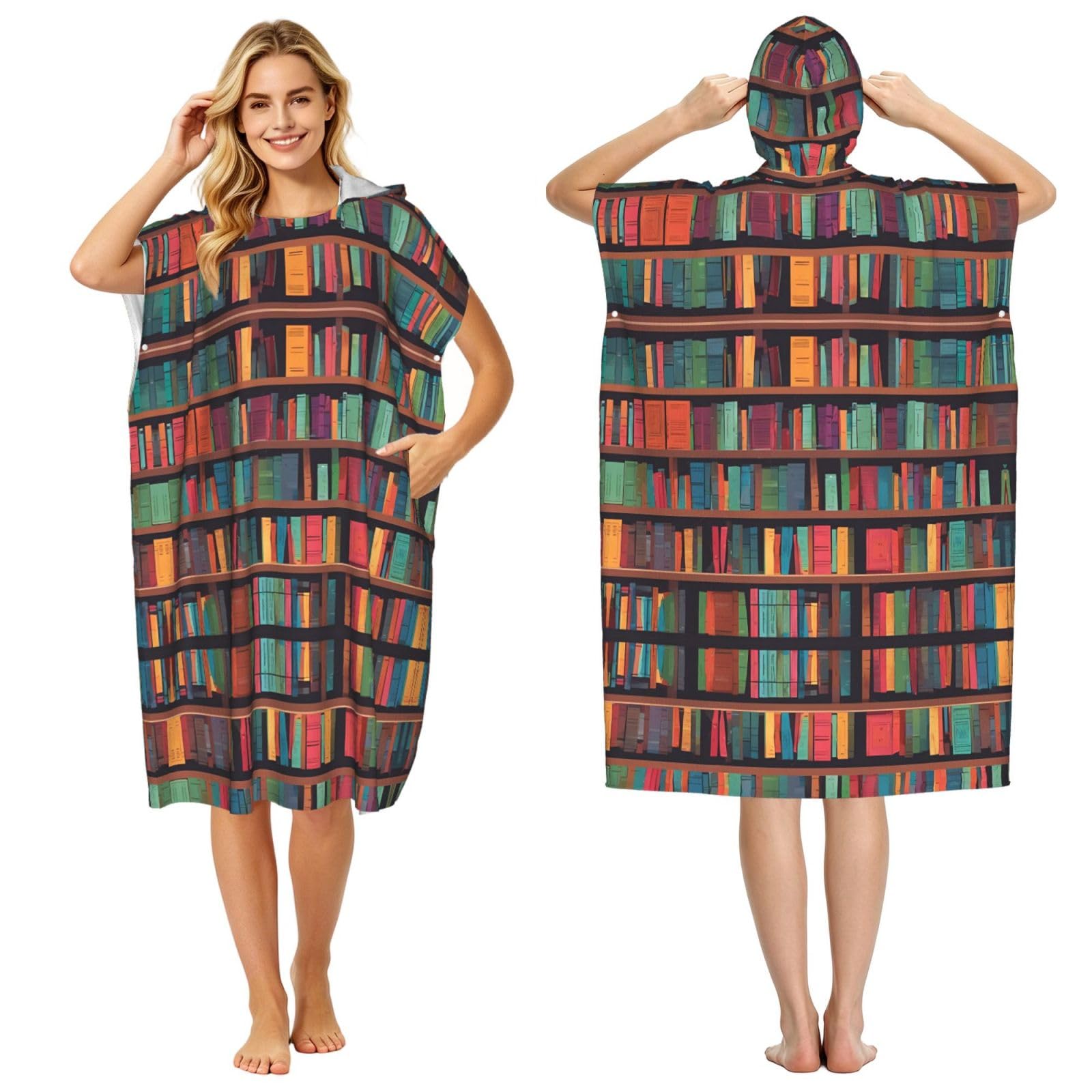 Poncho à capuche pour adulte avec serviette de plage microfibre natation et bain