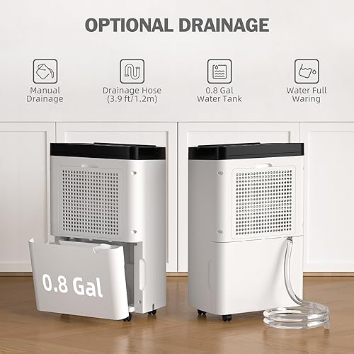 Miniatura 5 de Deshumidificador para sótanos de 4,500 pies cuadrados con tubo de drenaje