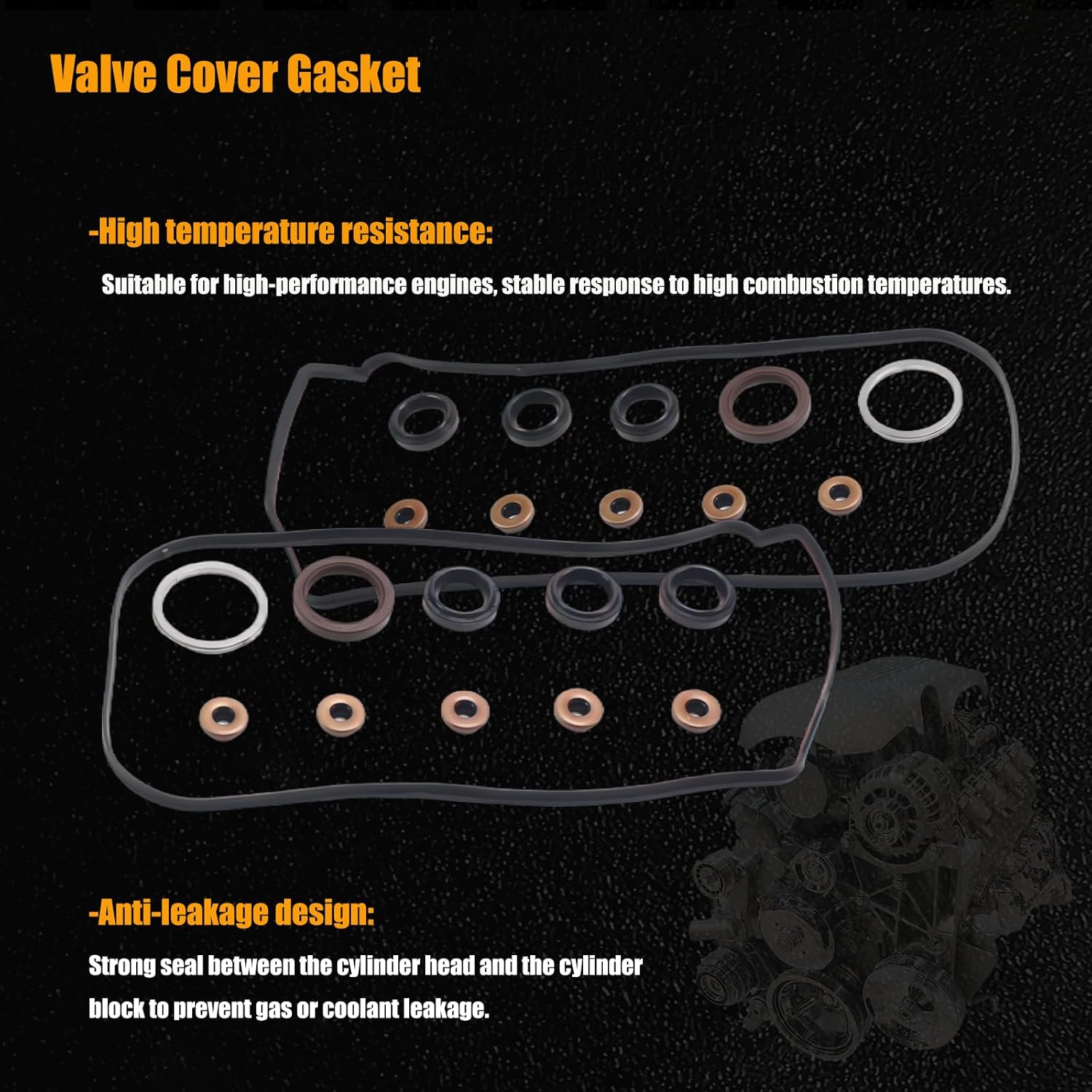 AUCERAMIC HS26587PT Engine Cylinder Head Gasket Set Fit for 2010-2013 Acura MDX ZDX 2009-2012 RL 2009-2014 TL 3.7L 3664CC V6 Gas SOHC J37A1 J37A2
