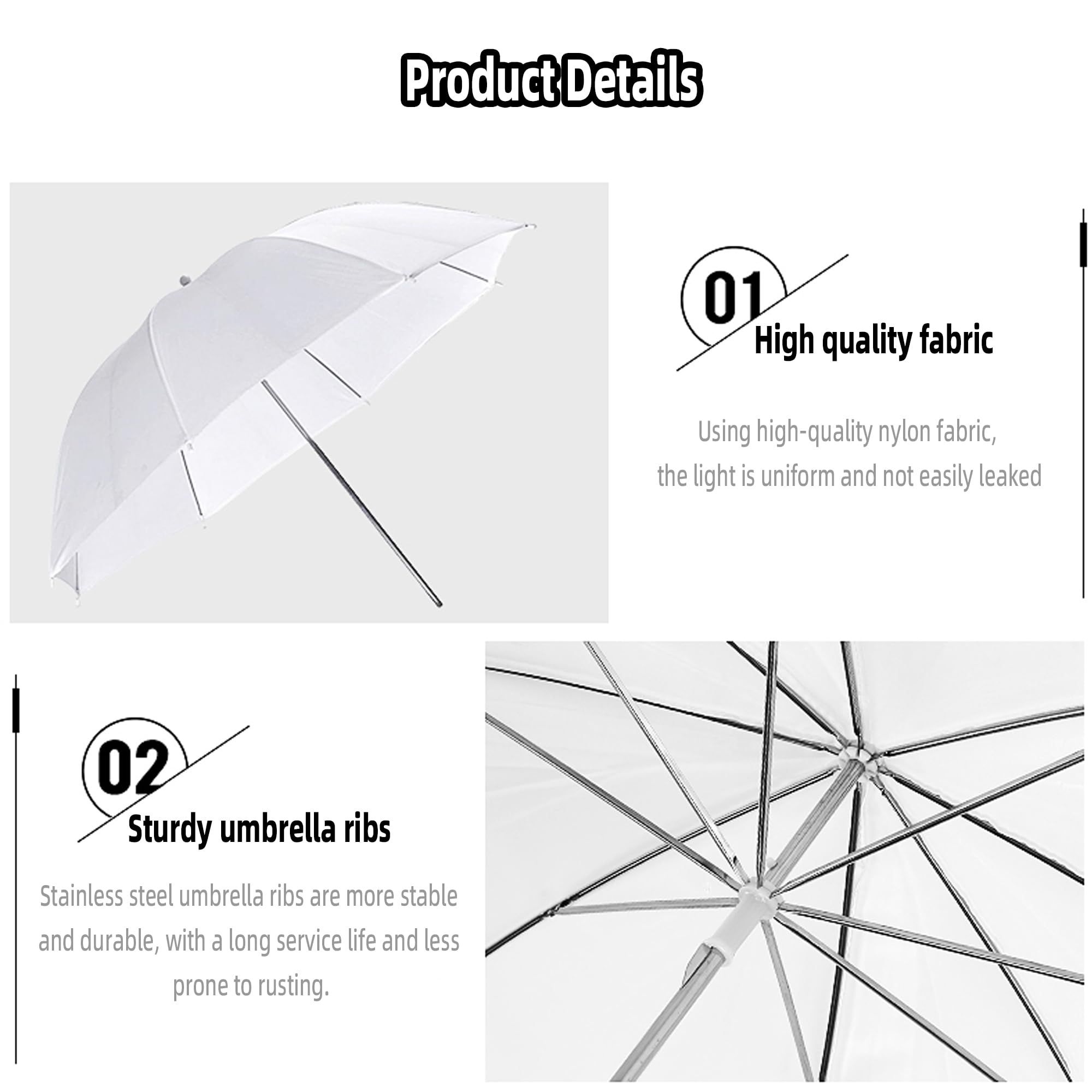 Godox UB008 109 cm Photographie Studio Flash Parapluie Blanc Translucide Souple pour Photographie Studio Vidéo et Lumière Douce Délicate Subtile