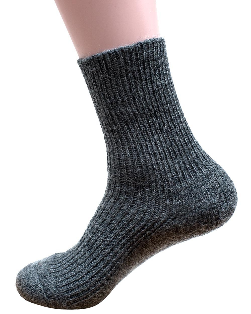 Hirsch Natur Men's Gray 100% Pure Wool Ankle Sock With Insulating Terry Sole (5. Uk 10-11 / Eu 44-46, 2. Anthracite)