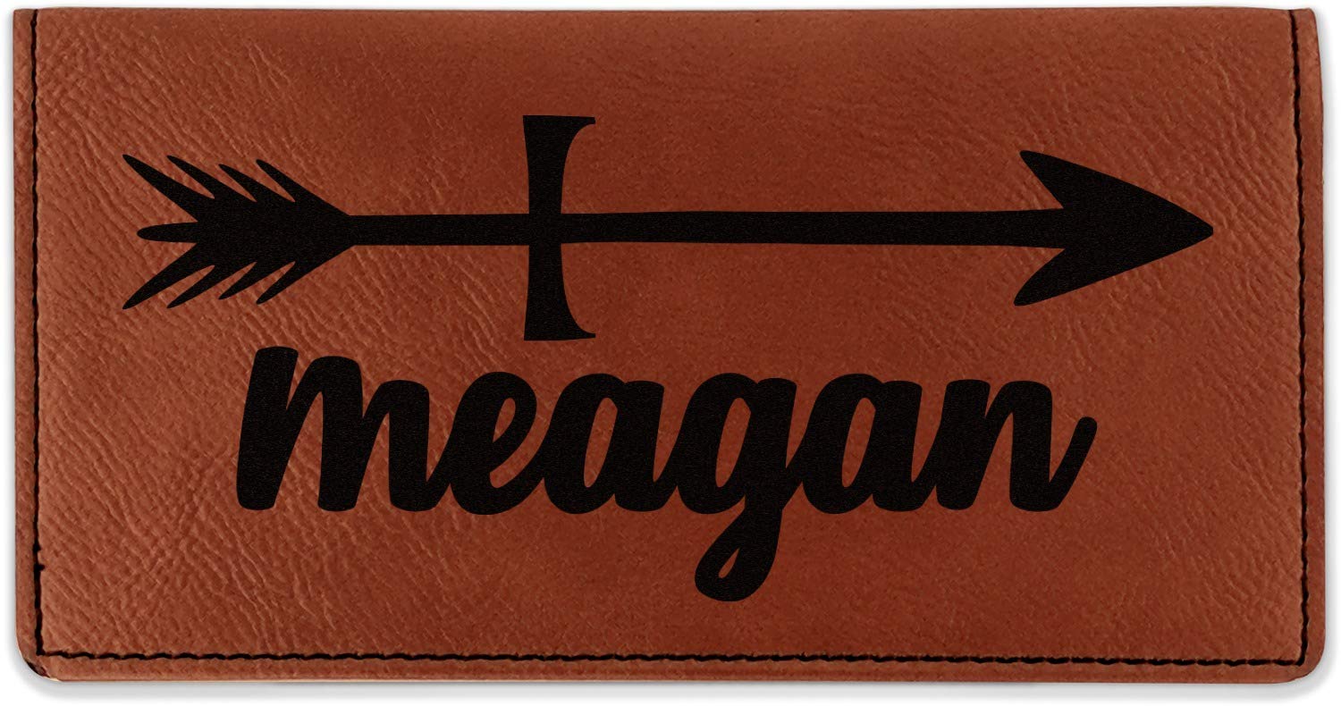 Personalized Tribal Arrows Leatherette Checkbook Holder - Double Sided