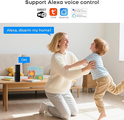 Miniatura 2 de Sistema de seguridad para el hogar inalámbrico, sistema de alarma para el hogar con APP, alerta y control instantáneo, kit de 24 piezas con