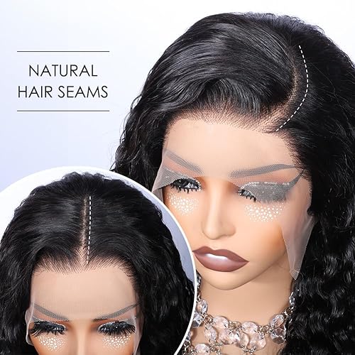 Miniatura 4 de Pelucas de cabello humano con encaje frontal de densidad del 220 %, prearrancadas de 13 x 4 pulgadas, pelucas de encaje frontal para mujeres negras,