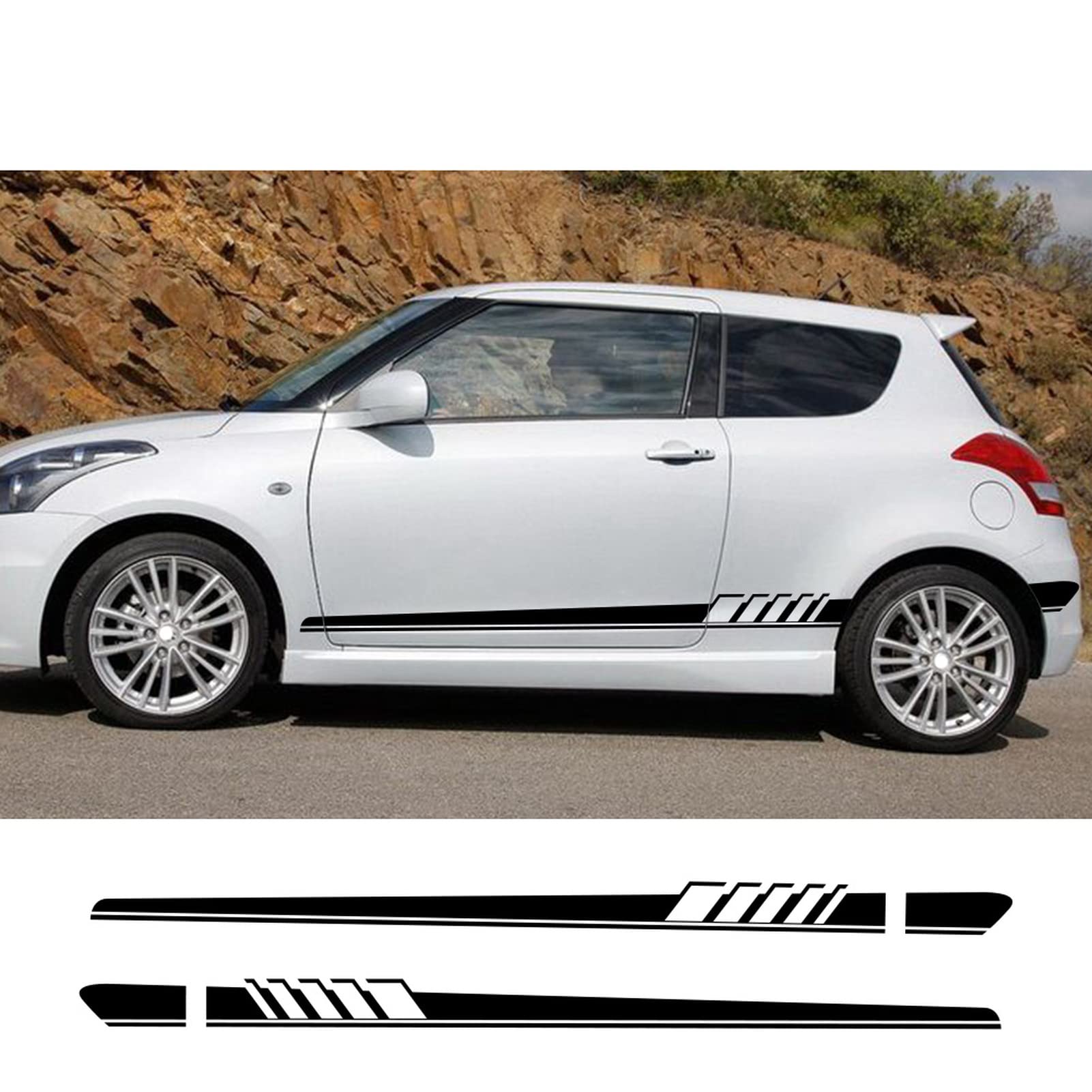 Buy Car Side Skirt Stickers stripe decal Vinyl Decals, For Suzuki Swift