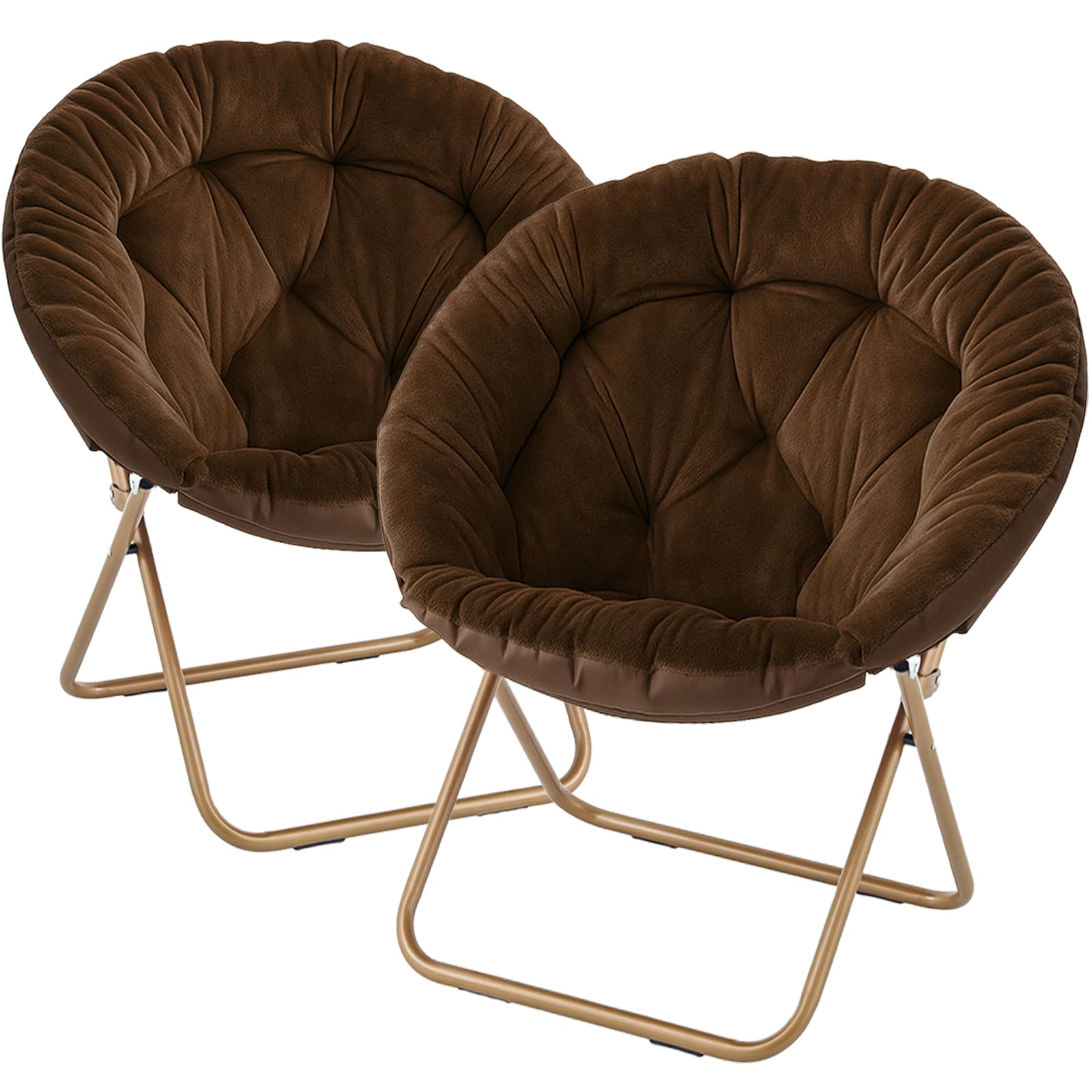 Magshion Saucer Chair for Adults, Comfy Living Room Lounge Chair for Bedroom Corner, Dorm, Apartment, Faux Fur Fluffy Circle Accent Seat with Thick