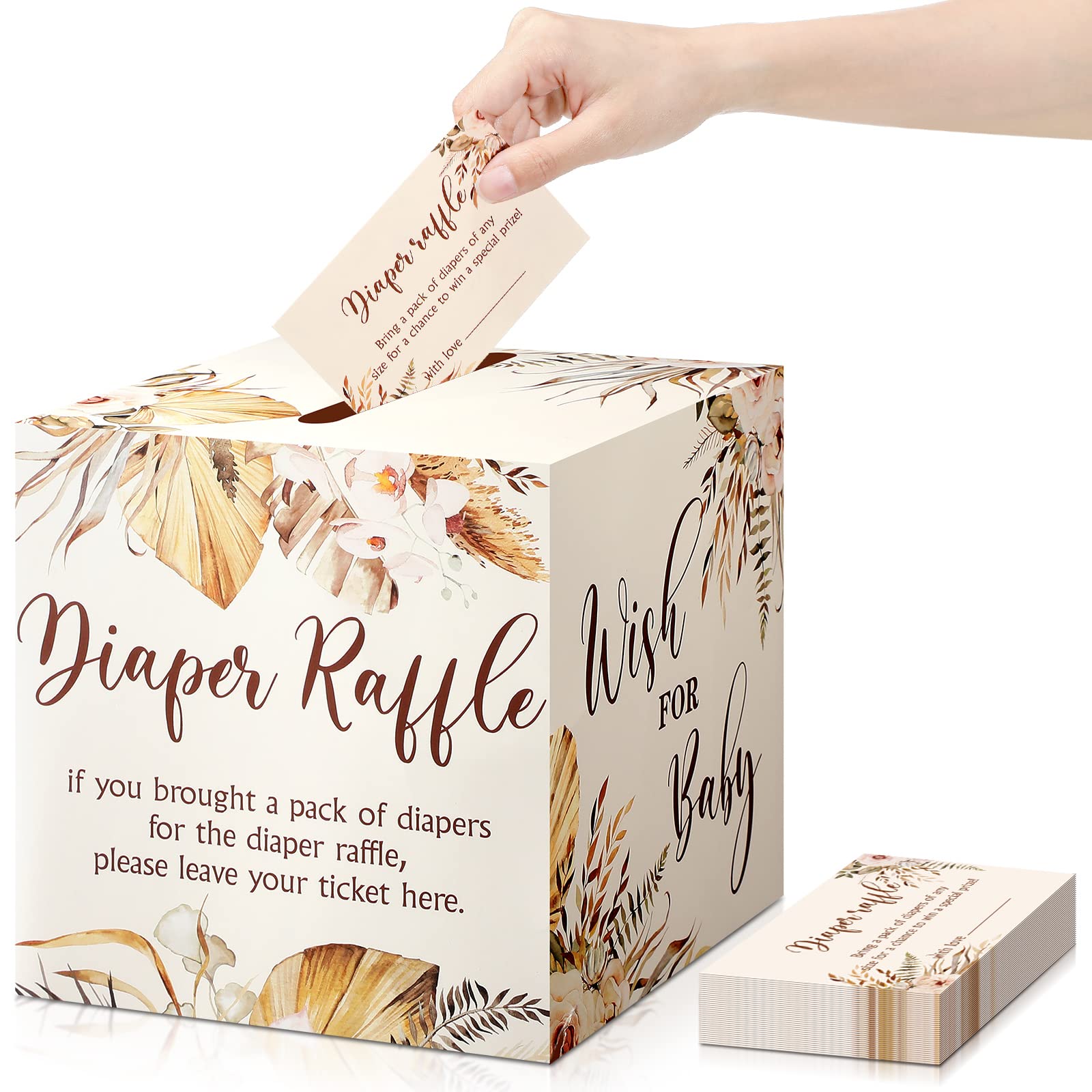 Snapklik.com : Teling 51 Pcs Boho Floral Diaper Raffle Tickets
