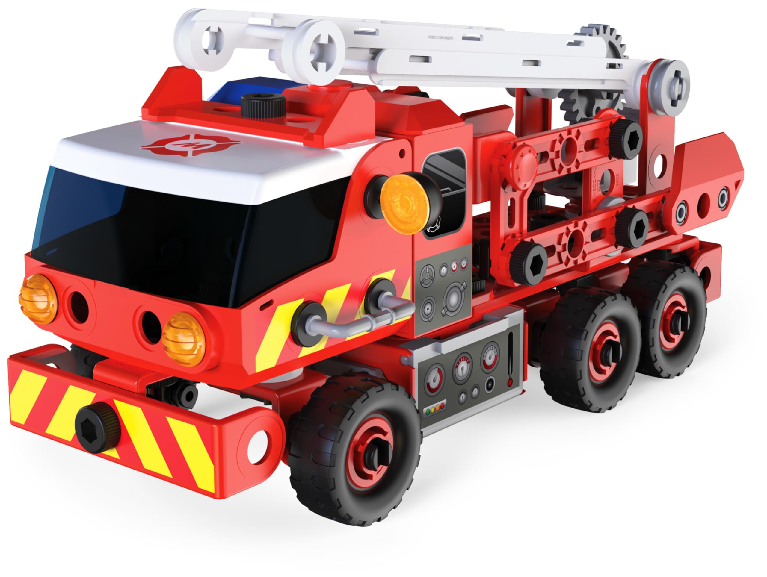 MECCANO - Camion DE Pompiers Junior - Jeu de Construction avec Sons, Lumières Et Outils - Camion de Pompiers de 150 pièces - Jeu Construction avec 2 Outils - Jouet Enfant 5 Ans et +