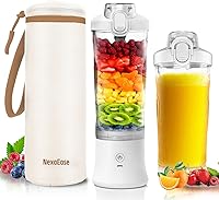 Vista 19 de Licuadora Portátil Exprimidor Personal para Batidos y Smoothies - Botella Mezcladora Eléctrica de Proteínas de 20 OZ con Funda Aislante, Tapa