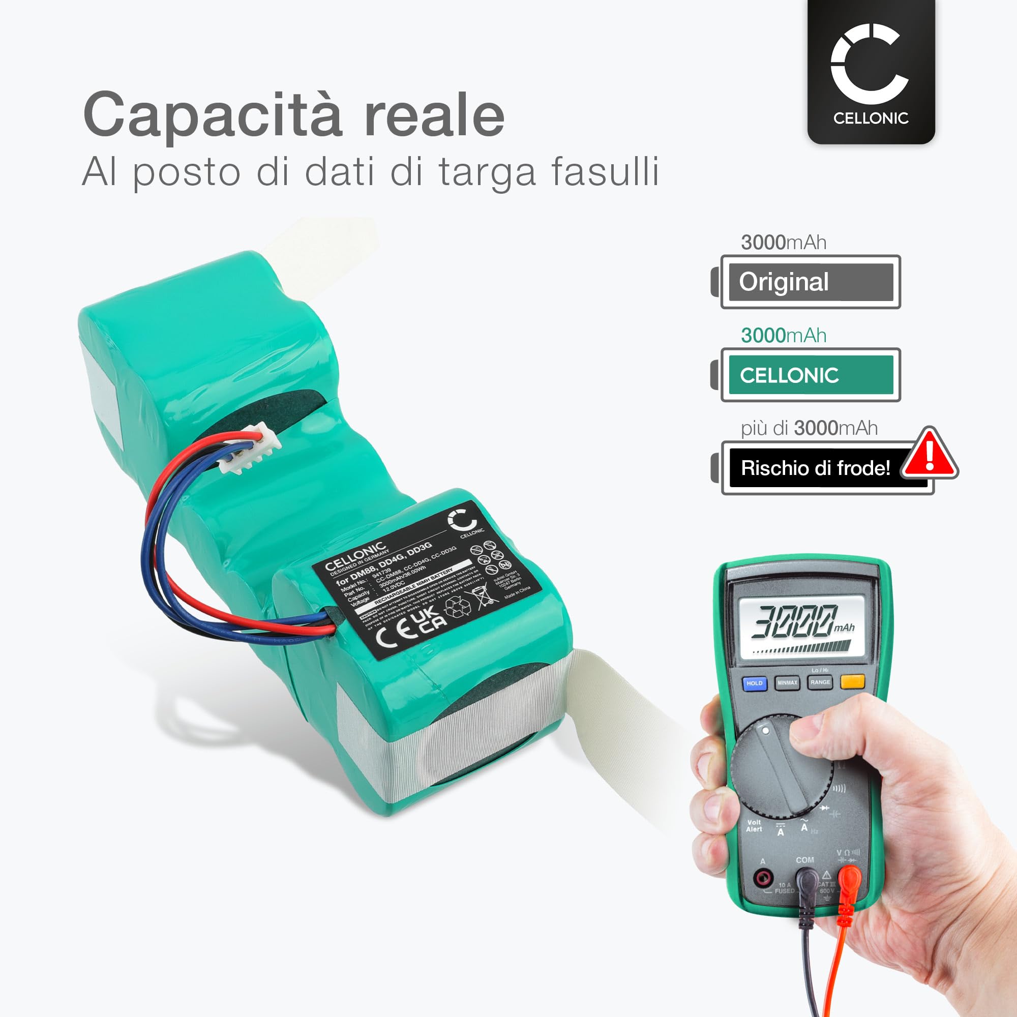 CELLONIC Bateria kompatybilna z ECOVACS Deebot 900, D900, 901, M88, D901, DG710, 907, DG716, ECOVACS OZMO 610, DD35 3000mAh
