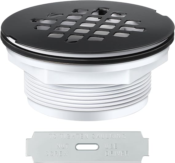 Enhon 41/4" OD Shower Drain Assembly, Snap in Shower Base Drain and