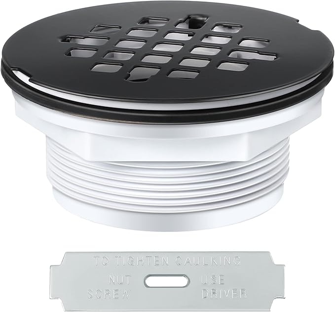 Enhon 41/4" OD Shower Drain Assembly, Snap in Shower Base Drain and