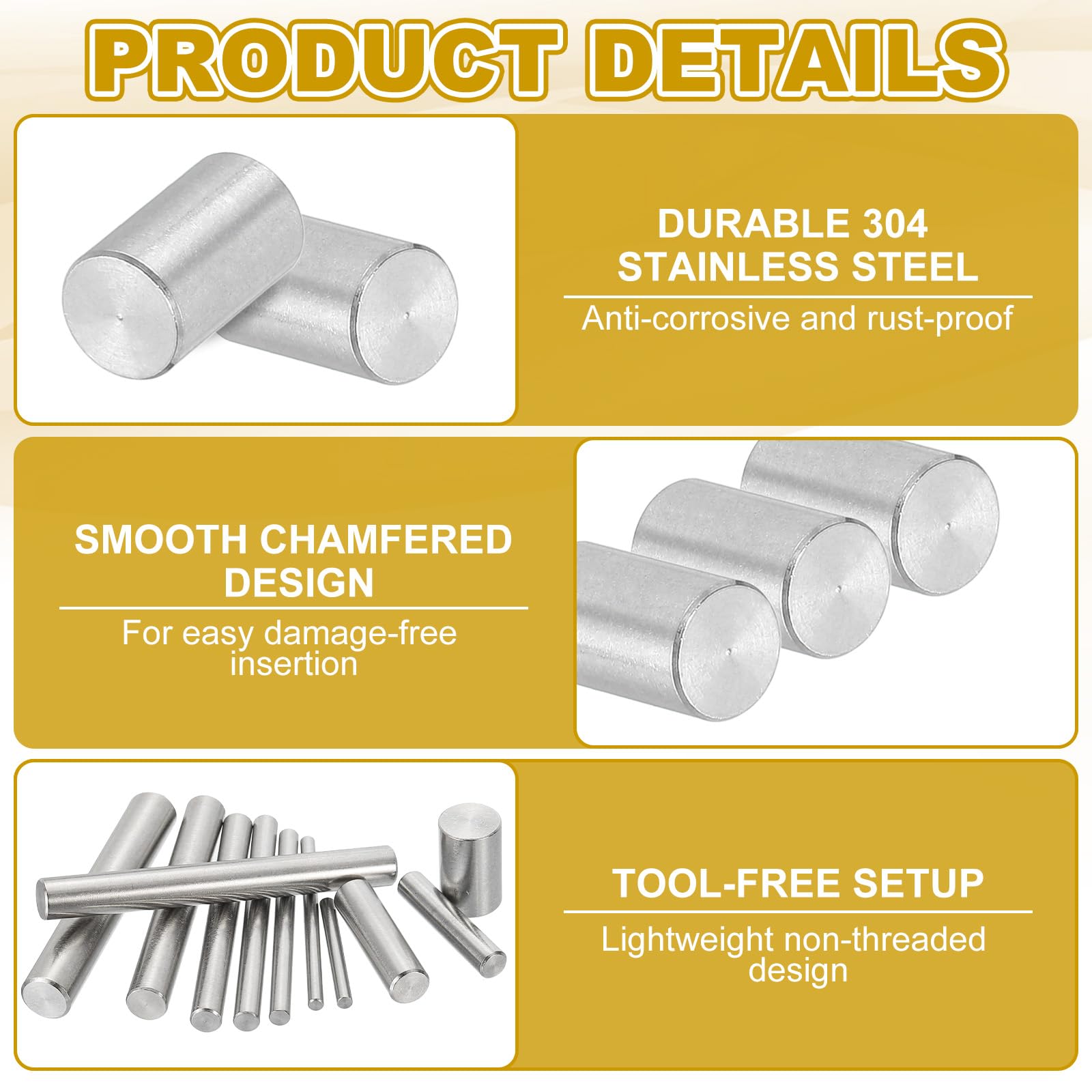 PATIKIL 6mm x 10mm Dowel Pin Stainless Steel - Image 3