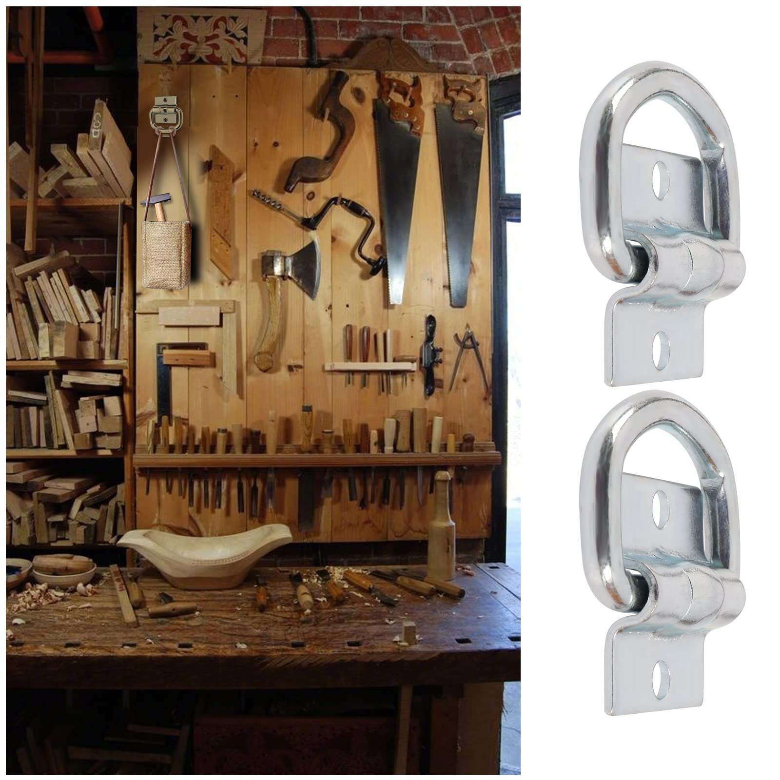 Lot De 4 Anneaux En D Galvanisés Pour Remorque/camion - Haute Résistance, Fixation Sécurisée Du Chargement - Taille 5,5 X 4 Cm - 12