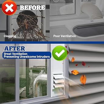 Window Vent Kit with Louvered Vent Cover Fit for 3