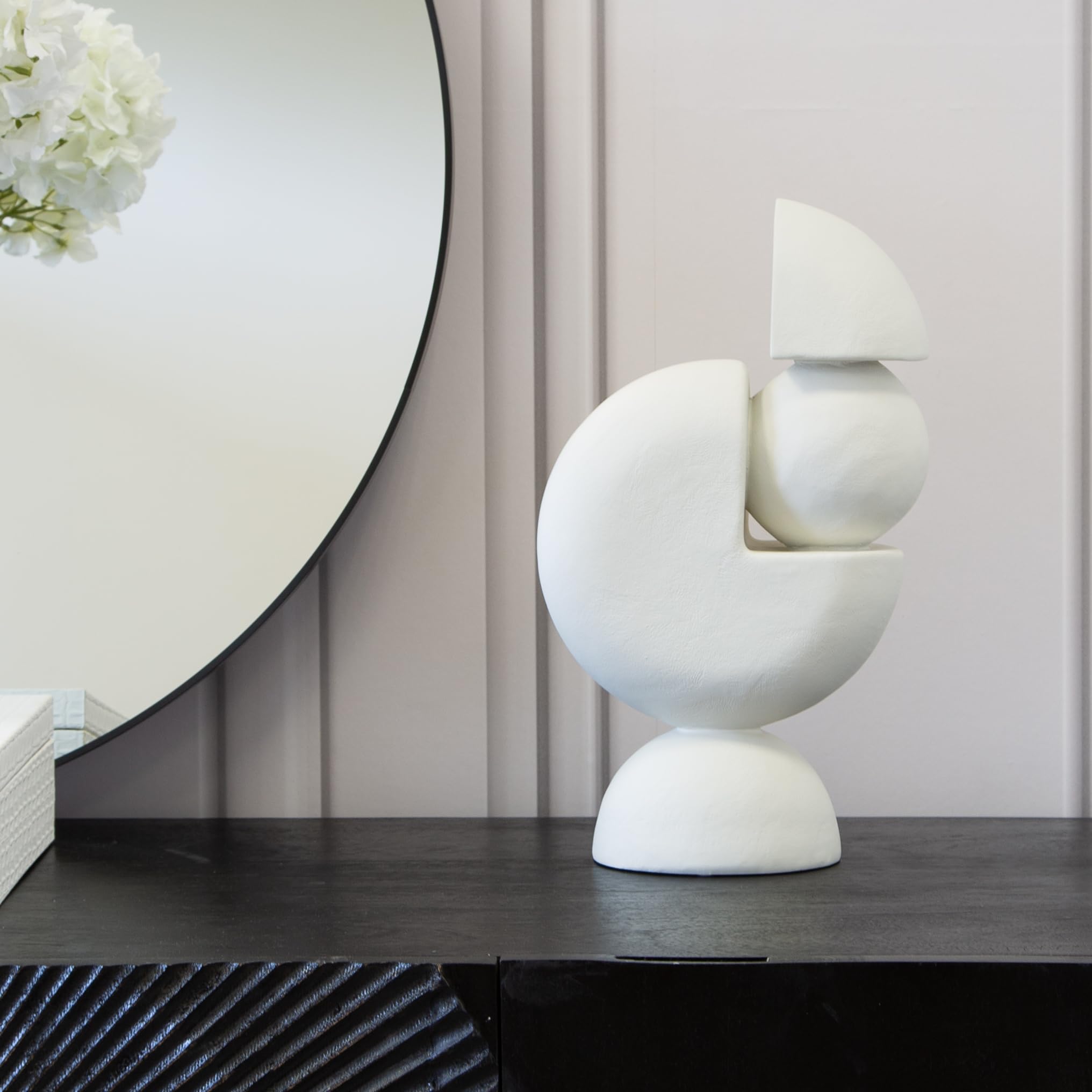 Abstract Polyresin Ornament Sculpture, White, Home Decor Home Accessories Living Room