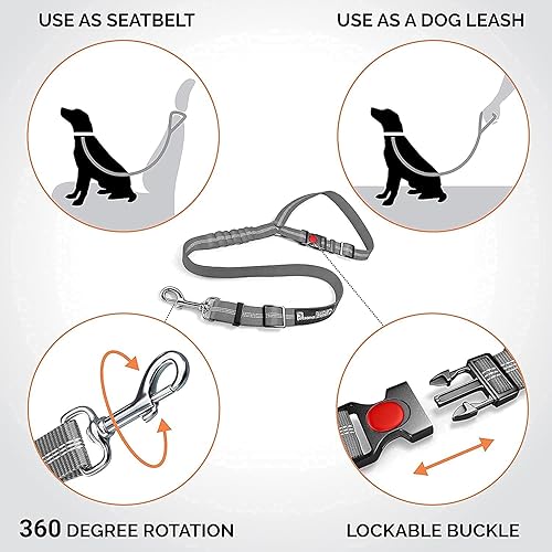 Miniatura 9 de BORKIN Extensor de asiento trasero para perros, puente de asiento para perros, barrera acolchada para automóvil, extraíble y lavable, resistente al