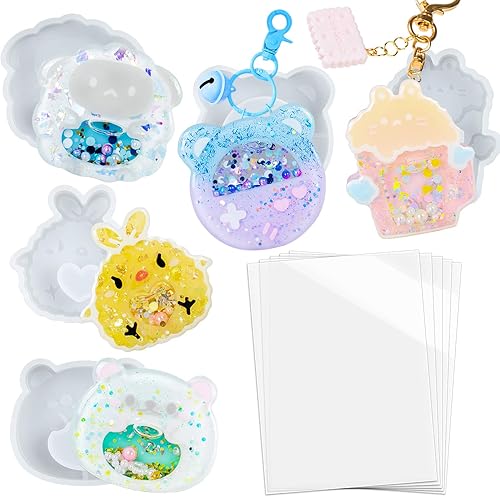 Juego de moldes para coctelera de resina epoxi, suministros de fundición de joyería, oso, pollo, oveja, taza de cerveza, consola de juegos, 5