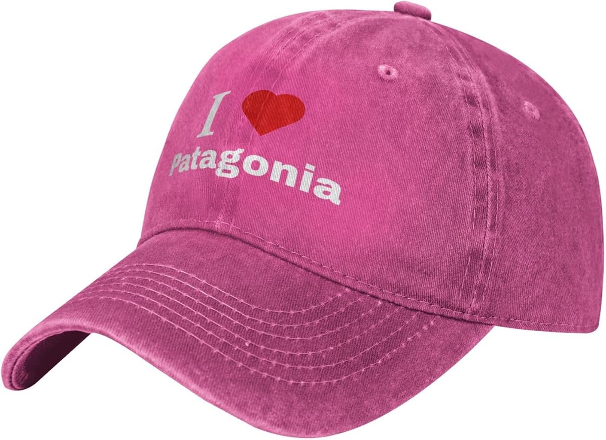 I Love Patagonia Gorra de béisbol para hombres y mujeres ajustable vintage lavado algodón estilo vaquero Golf Dad Hat