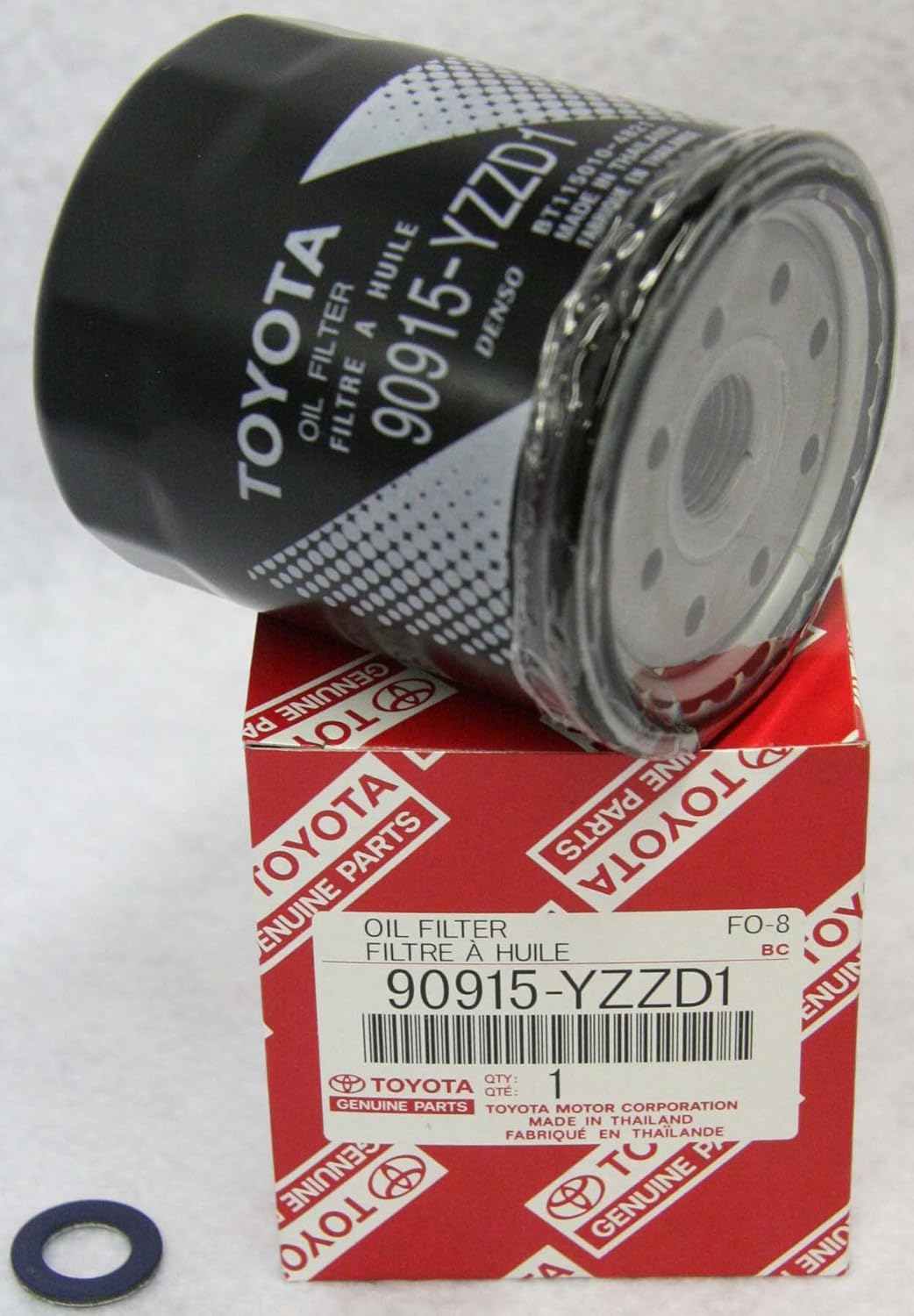 Toyota Genuine 90915-YZZD1 Oil Filter & 90430-12028 Drain Plug Gasket Kit - OEM Oil Change Essentials