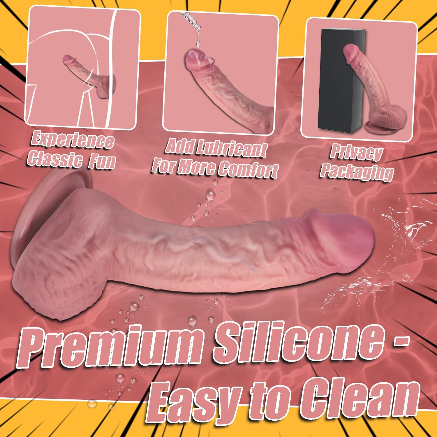 7 Inch Realistic Dildo, Beginner Soft Anal Dildos Skin-Like Feel Sex Toy