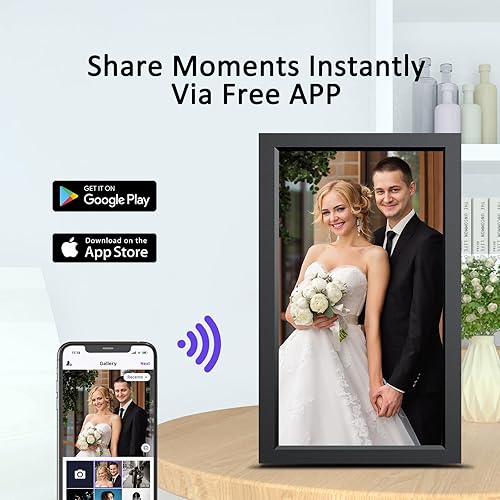Miniatura 33 de SAMMIX Marco de fotos digital de 10.1 pulgadas, WiFi, marco de fotos digital electrónico, pantalla táctil IPS, 16 GB, mesa y montaje en pared, Negro