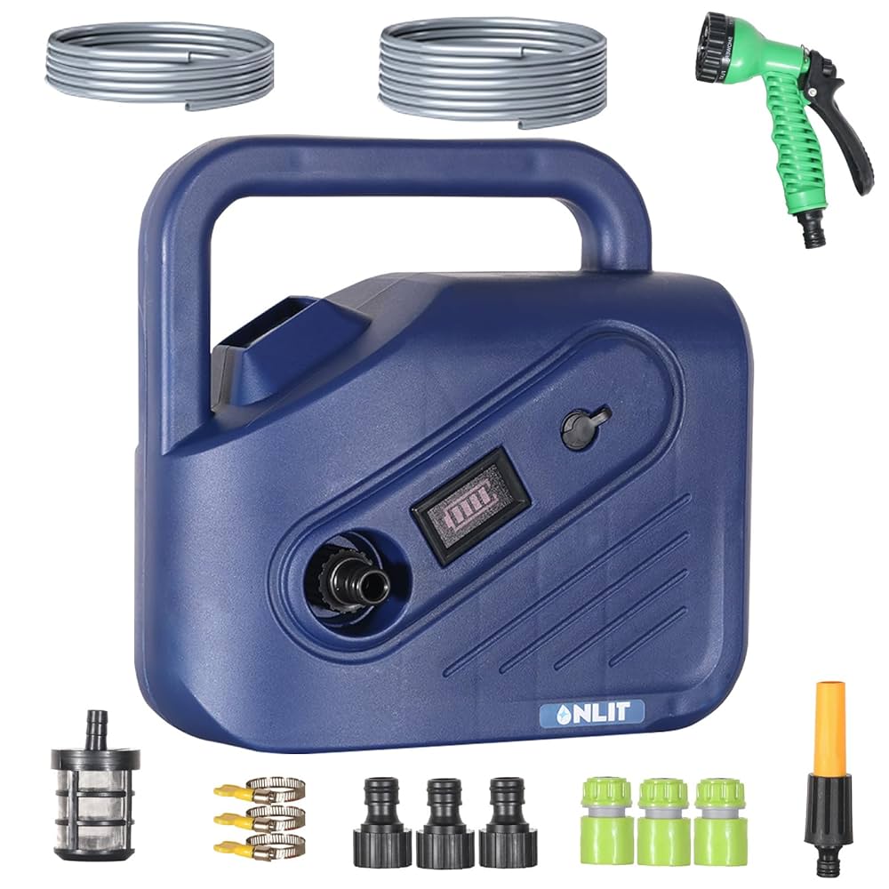 Amazon | Onlit 充電式排水ポンプ 自吸式ウォーターポンプ 1.5h