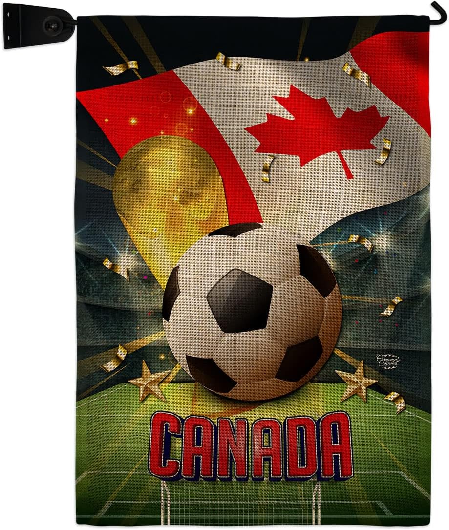 FIFA World Cup 2022 Team Canada Flag Outdoor Home Decor Burlap Banner Room Wall Art Patio Porch Lawn Club Bar Decorations Tapestry Yard Sign Sports Fan Trophy Game Champion Soccer Gifts Made In USA