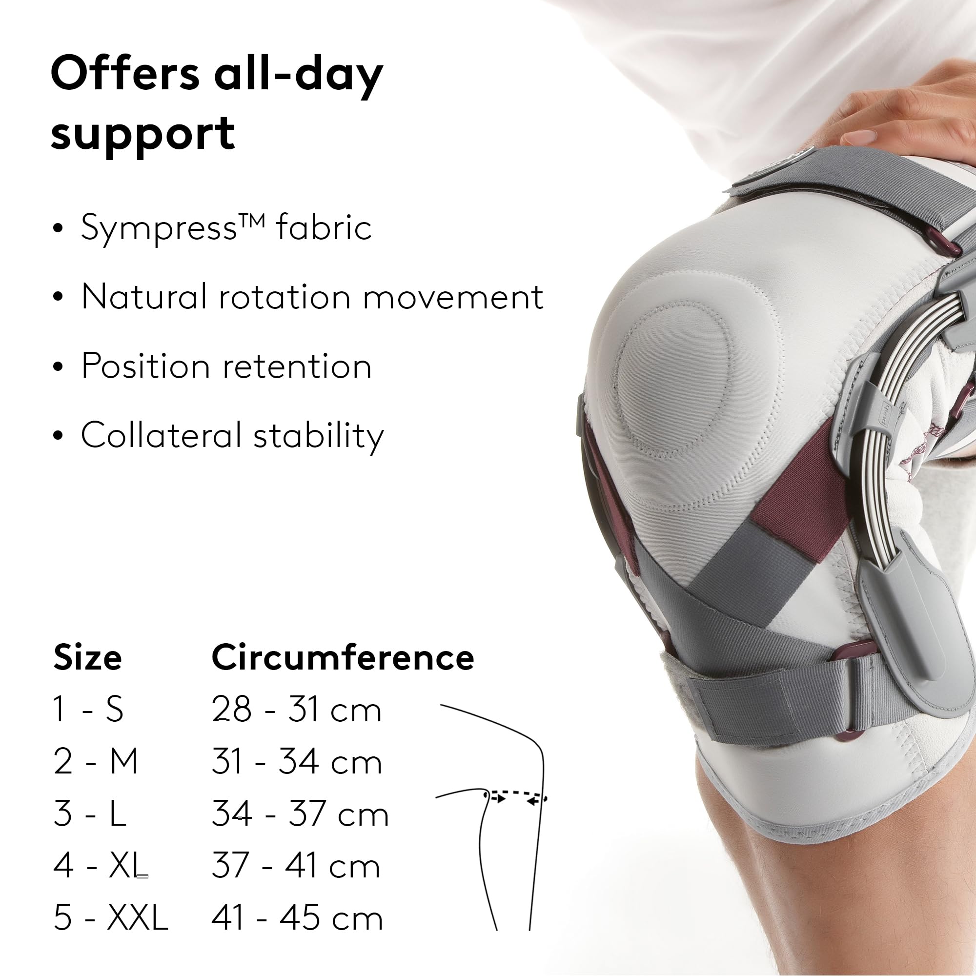 Push Rodillera Med para Dolor de Rodilla, Soporte Ajustable con bisagras, Fuerte Estabilidad para aliviar el Dolor en Las articulaciones, Artritis, desgarro de menisco, MCL, Talla 3