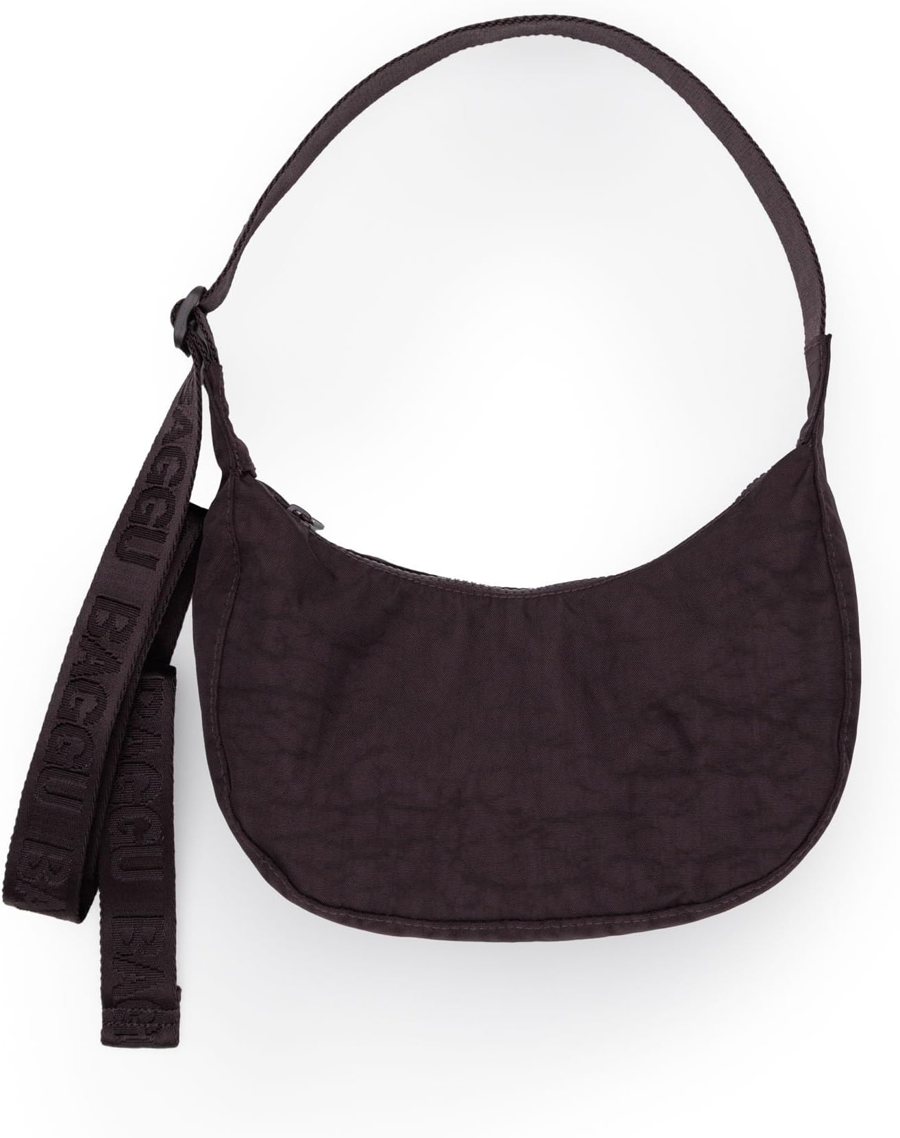 BAGGUWomen's Small Nylon Crescent Bag - Chocolate Plu