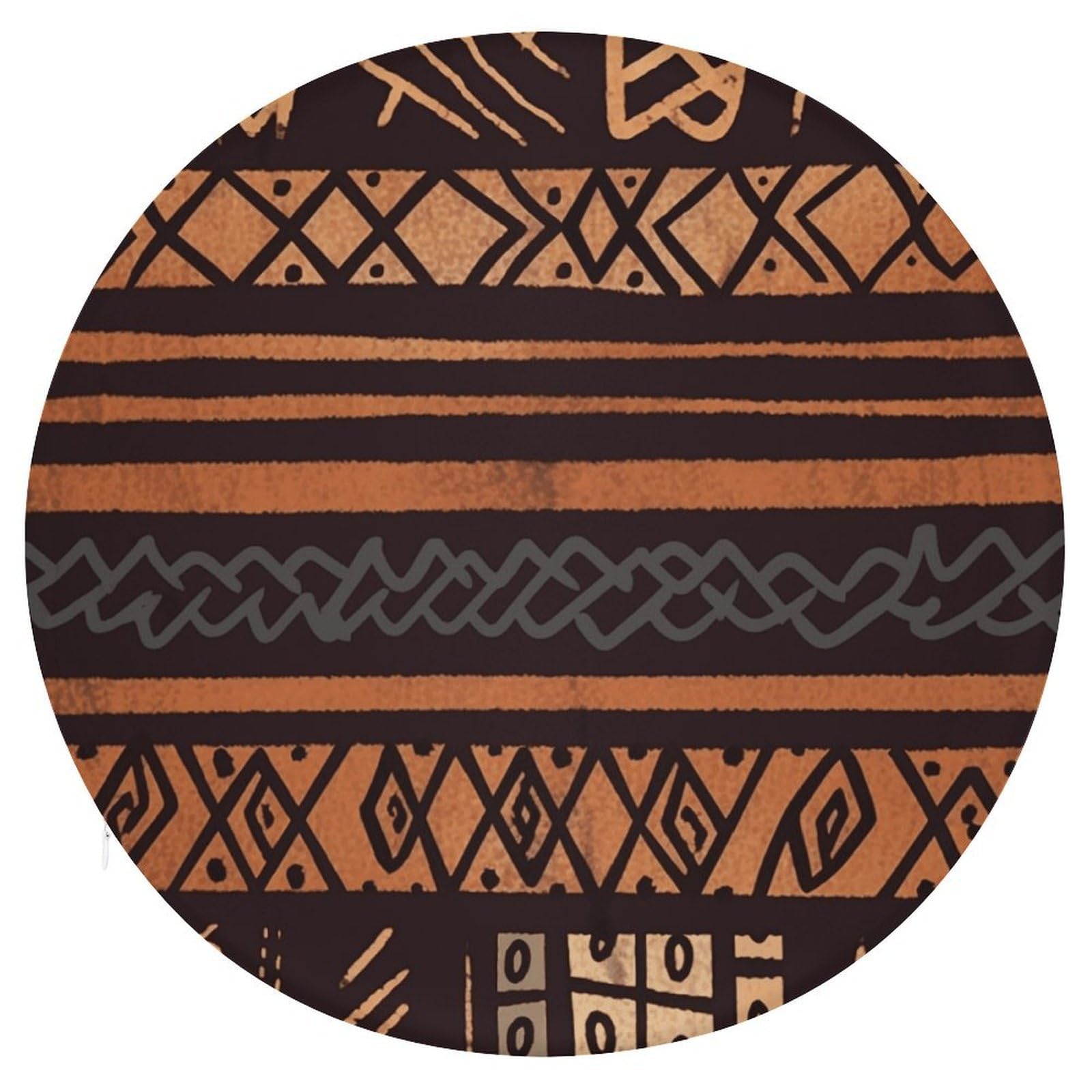 LZQPOEAS African Mud Cloth Tribal Round Chair Cushion 15 Inch, Detachable Memory Foam Seat Cushion,Circle Stool Cushion, Soft Round Chair Pad with Removable Cover