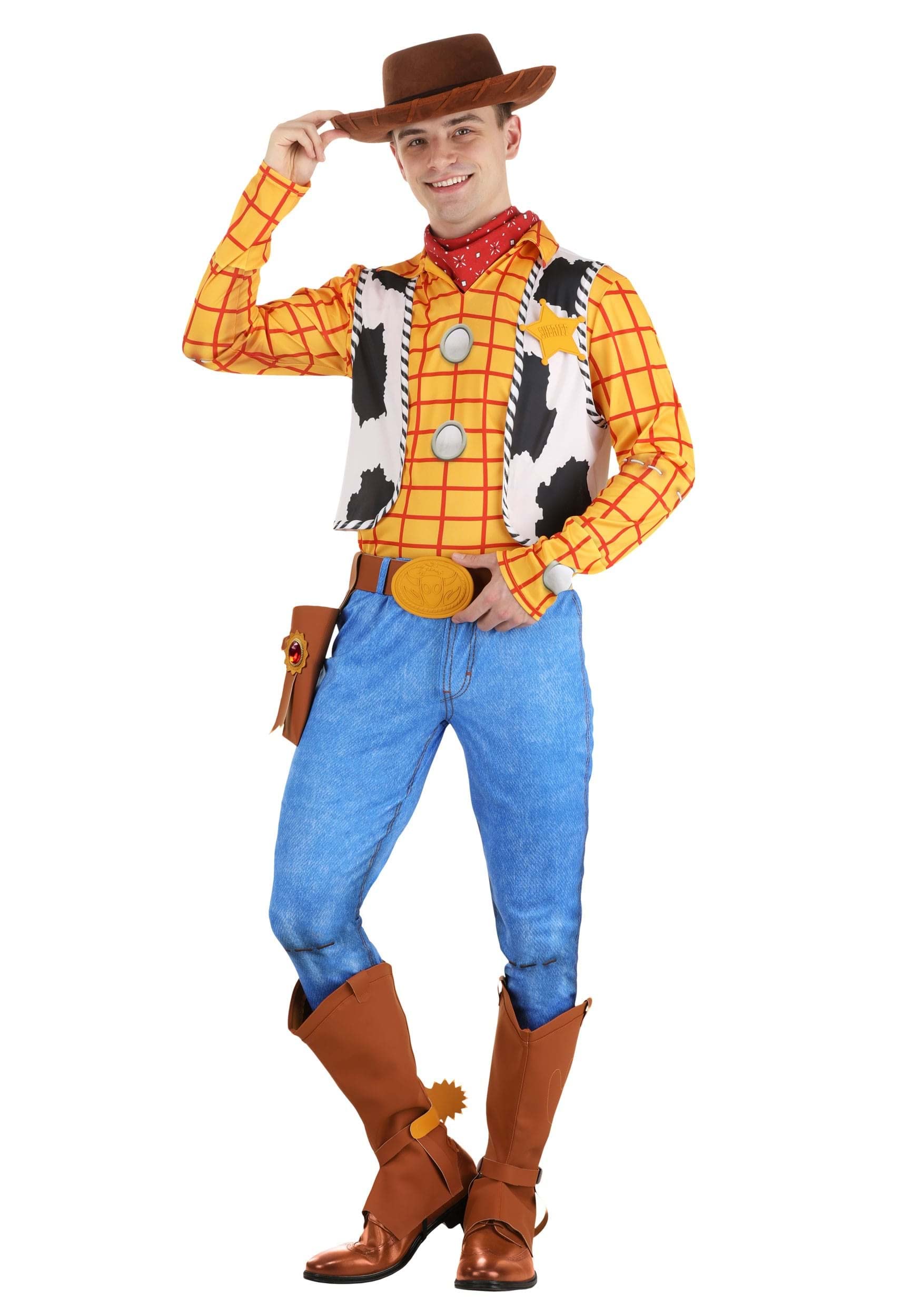 Men's Disney Deluxe Woody Toy Story Costume - Adult Sheriff Woody Costume For Halloween