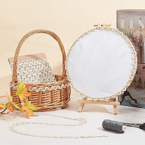 Miniatura 2 de PandaHall - Cinta de encaje de ciempiés metálico de 20 yardas, cinta de encaje de ciempiés de dos tonos, decoración de trenza dorada, cinta de