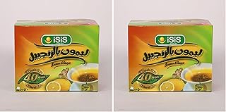 أكياس شاي عشبي بنكهة الليمون والزنجبيل من آيزيس، عبوتين × 50 كيس