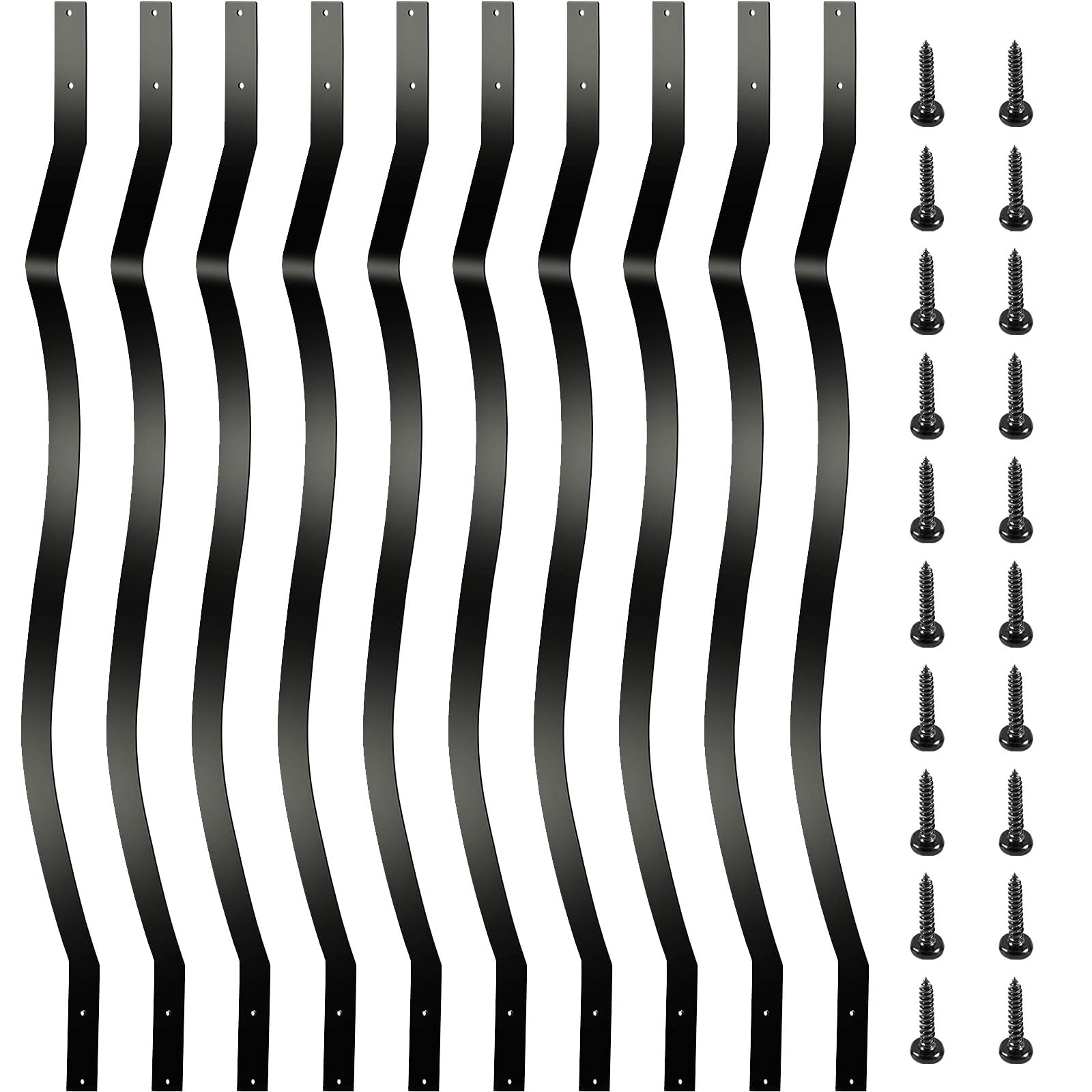 Akenow 26 Pack - 32.25 X 1 Deck Spindles,Metal Deck Balusters With Screws, Iron Balusters For Deck Railing, Heavy Duty Staircase Balusters, Porch Railing - View #13