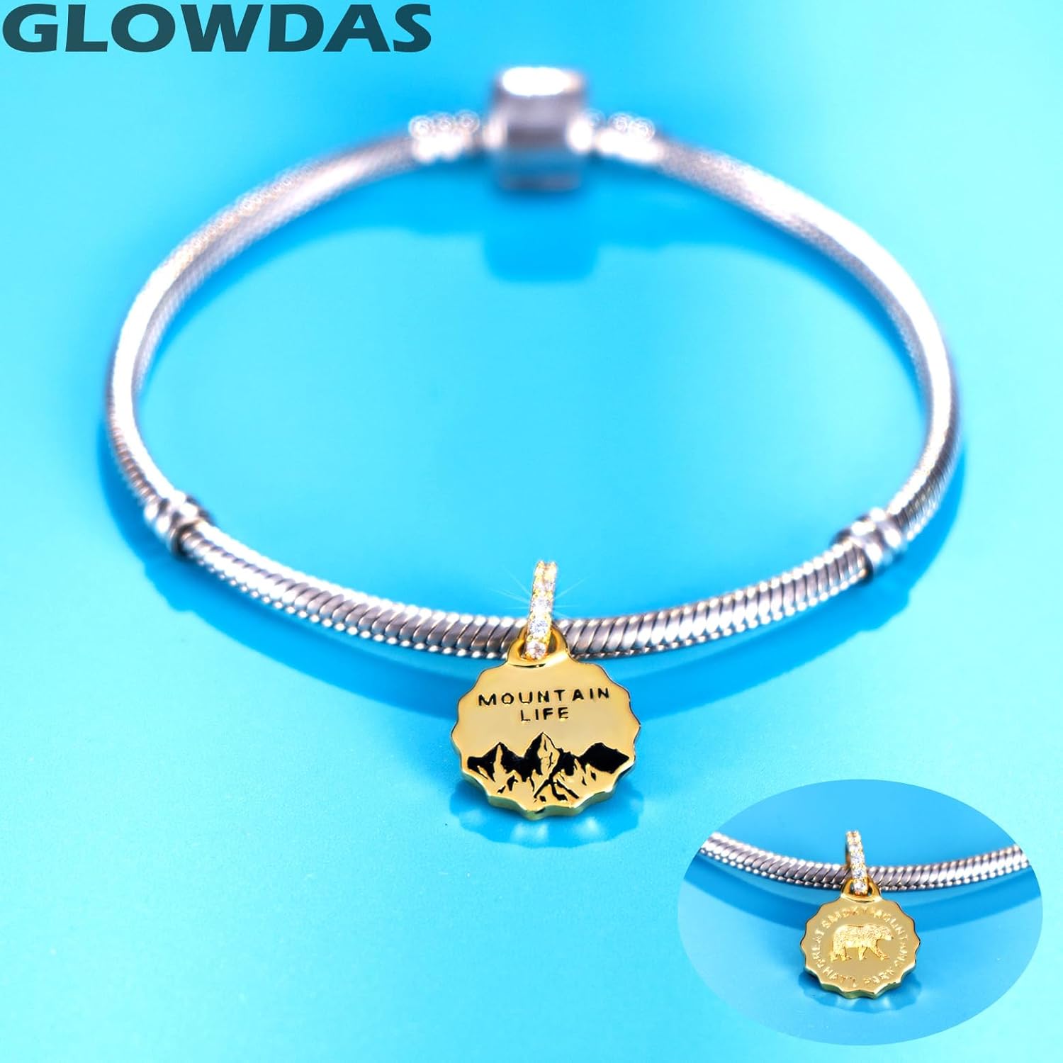 Great Smoky Mountains National Park Charm Pendant, fit Pandora Travel Bracelet Necklace, 925 Sterling Silver Bear and Mountain Life Dangle Bead, Gift for Best Mom/Friend - Image 4