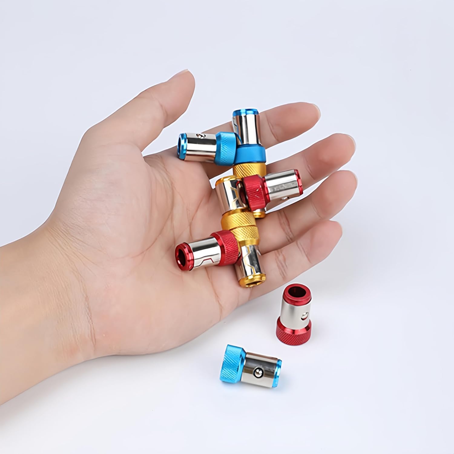 3PCS Magnetic Bit Holder With No Slip Lock Strong Magnetic Ring for Electric Screwdrivers, Drills,Home Repair, Colorful