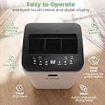 COSTWAY 1500 sq. ft. dehumidifier for home and medium spaces, 30-quart dehumidifier with 3-color, 3-mode, 2-speed LED light, 12-HOUR timer, automatic or manual drainage, 0.5-gallon water tank and 4-wheel