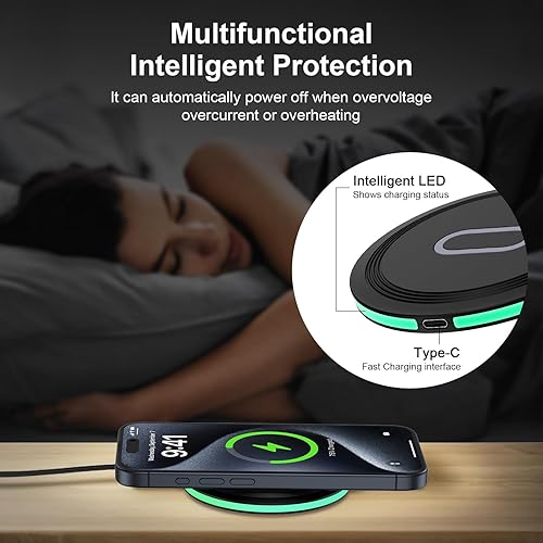 Miniatura 6 de Cargador inalámbrico para teléfono Android 15 W Samsung S24 Estación de carga ultra rápida con adaptador de corriente QC 3.0 para Samsung Galaxy S24