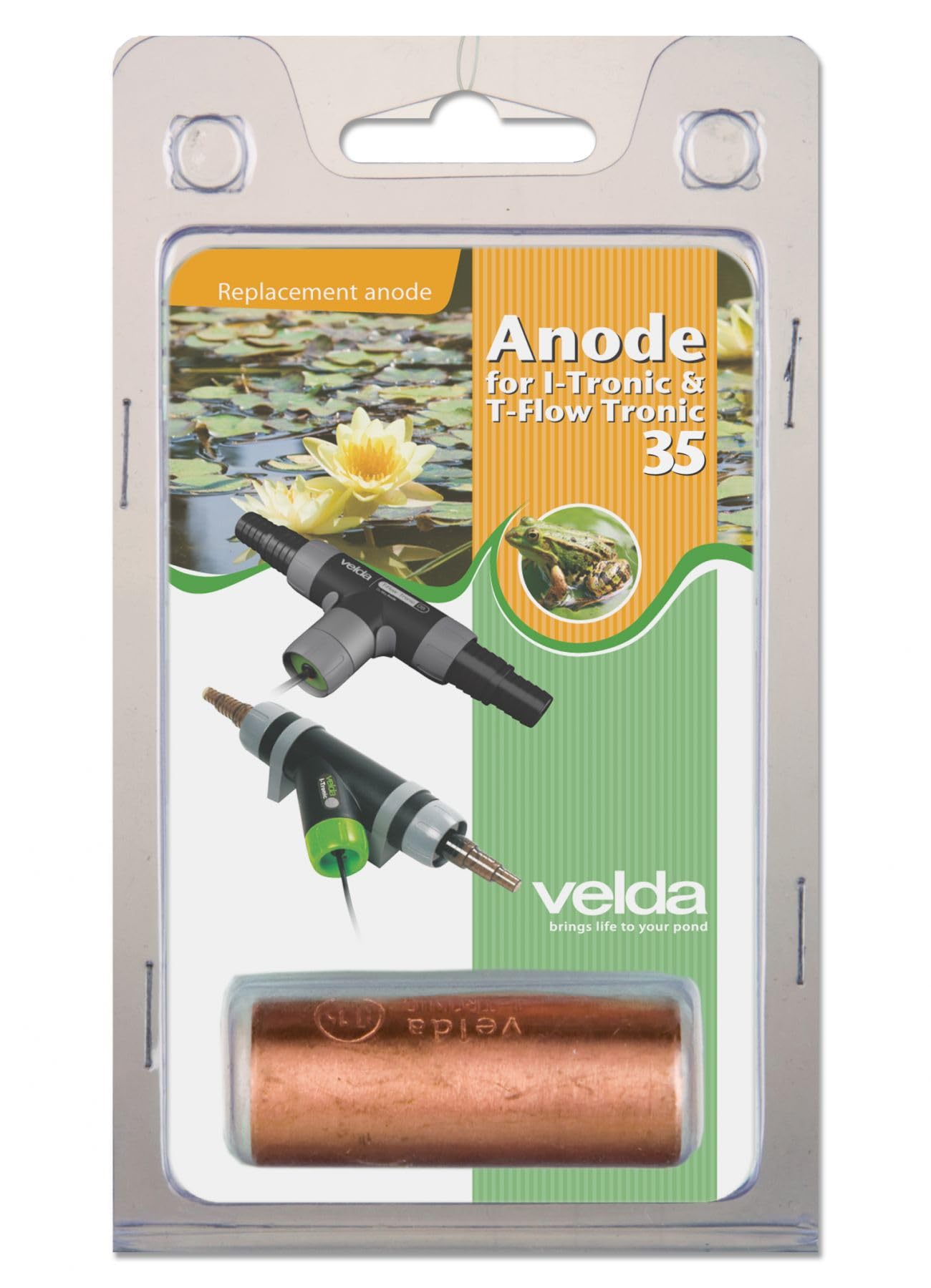 Velda Replacement Copper Anode for IT-35 & T-Flow Tronic 35 – Mineral Copper Alloy Anode for Velda Algae Control Units – Genuine Spare Part