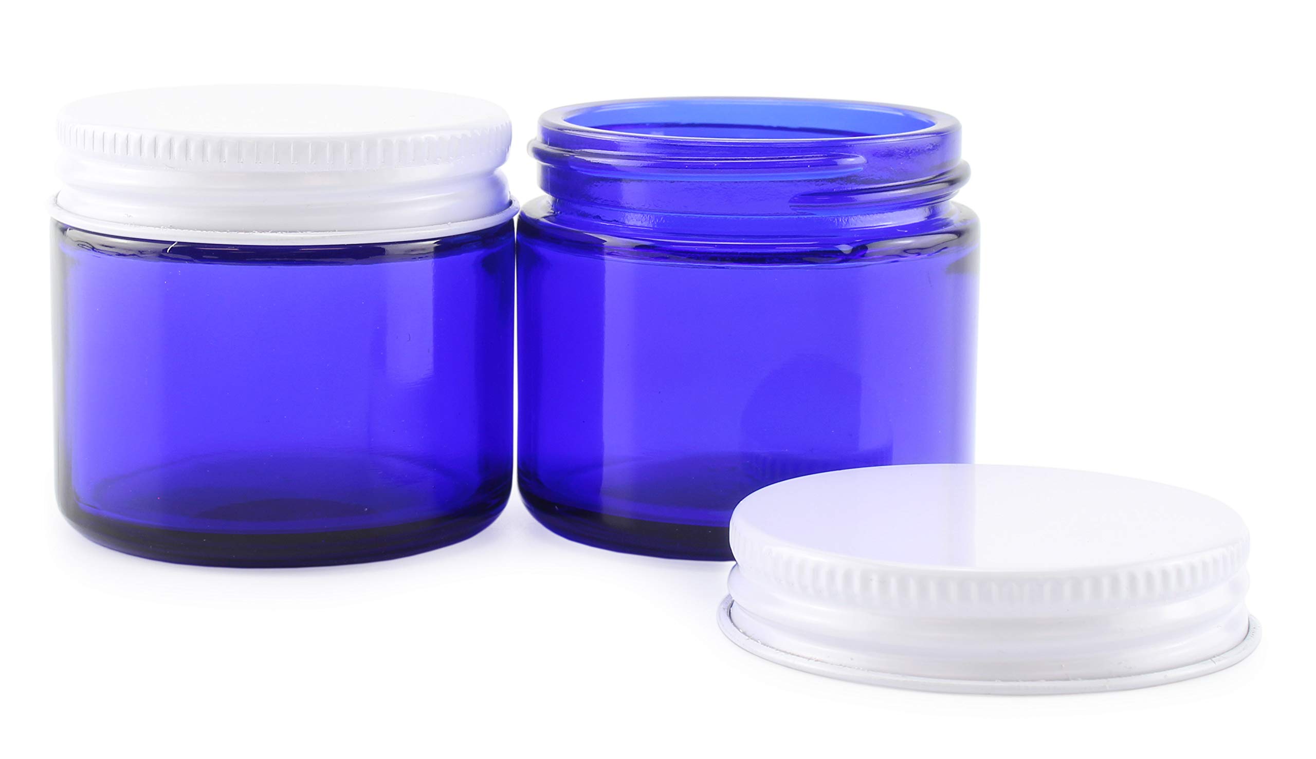 15 Pack 4 oz Cobalt Blue Glass Jars with Lids Round Empty Containers