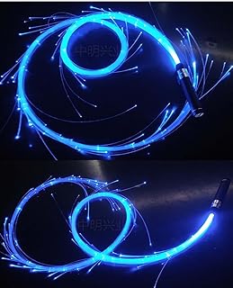 Látigo de Fibra Óptica LED Látigo de Fibra Óptica LED, Recargable por USB, 3 Modos de Luz, Rotación de 360°, Juguete de Fiesta. para Fiestas de actuación (Color: Azul)