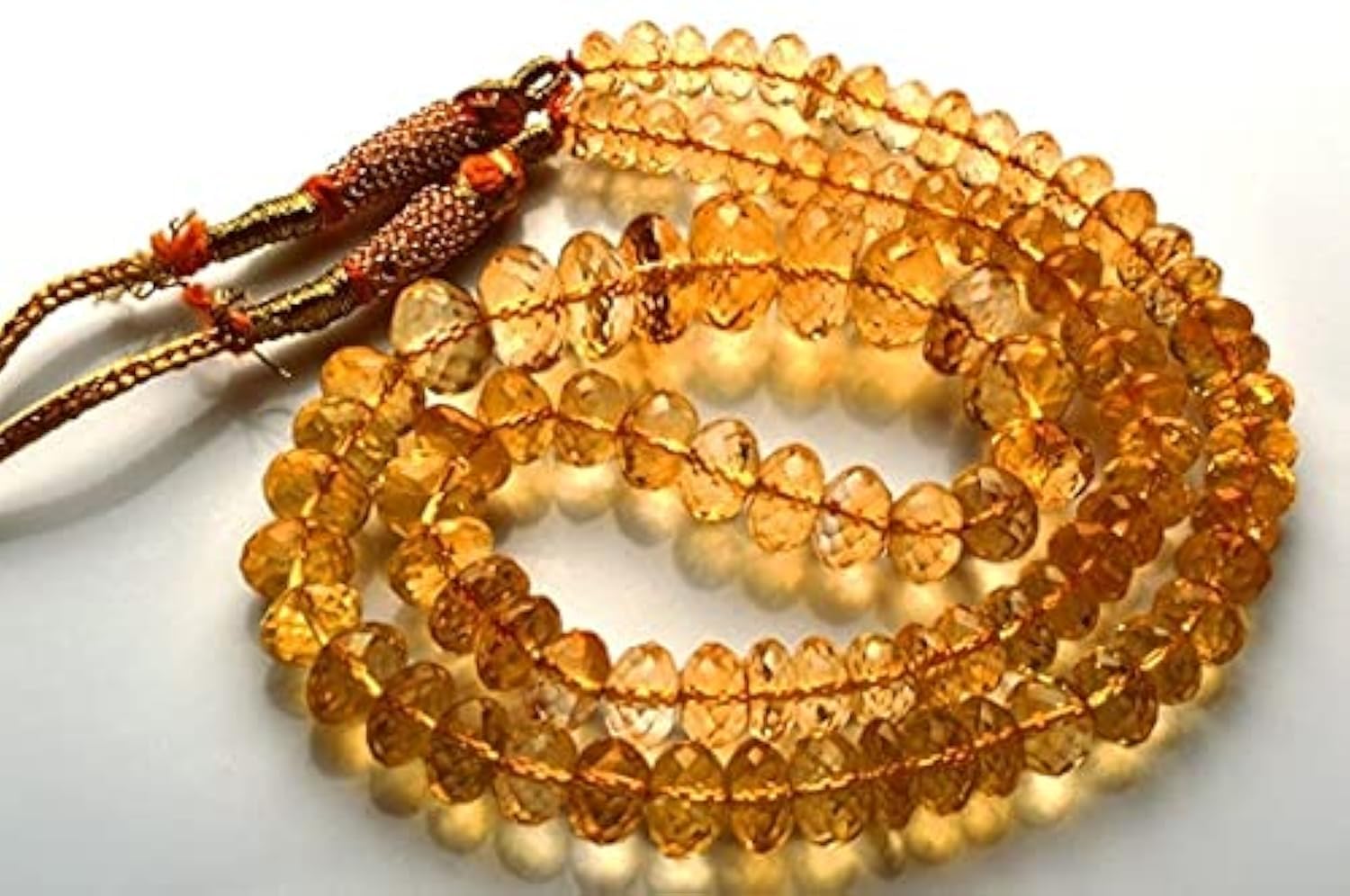 Citrin dorée naturelle perles rondelles facettées AAA pour réparer ou sublimer un collier