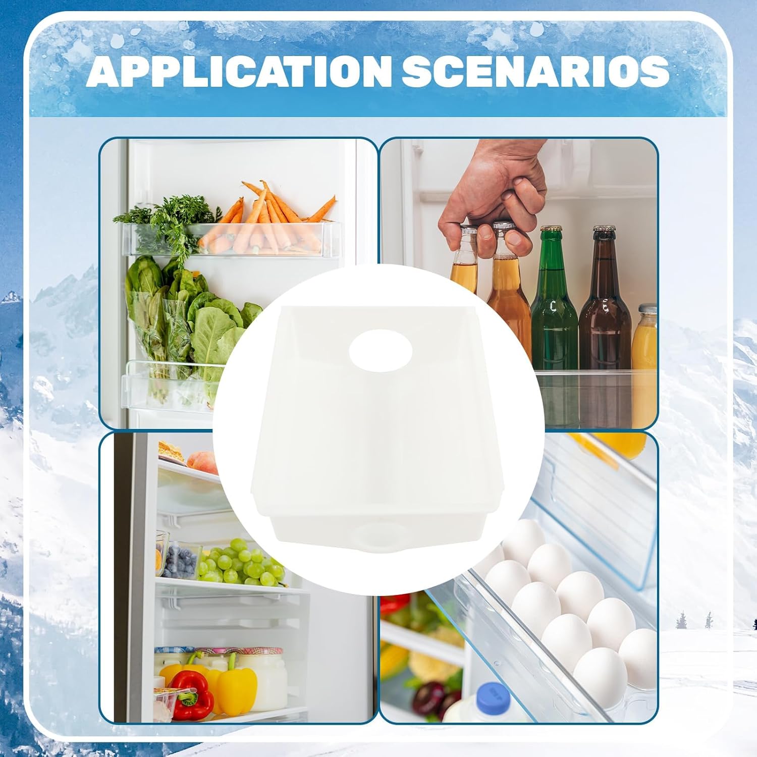 HECASA W10670845 WPW10670845 Refrigerator Ice Bucket Container Compatible with Whirlpool Kenmore/Sears kitchenaid Admiral Amana Crosley Estate Jenn-Air Kirkland Magic Chef Maytag Roper
